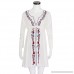 OWMEOT Women's Bohemian Long Sleeve Floral Print Short Mini Tunic Dress Cover up Vintage Swimwear Beach Dress White B07N6H7PV3